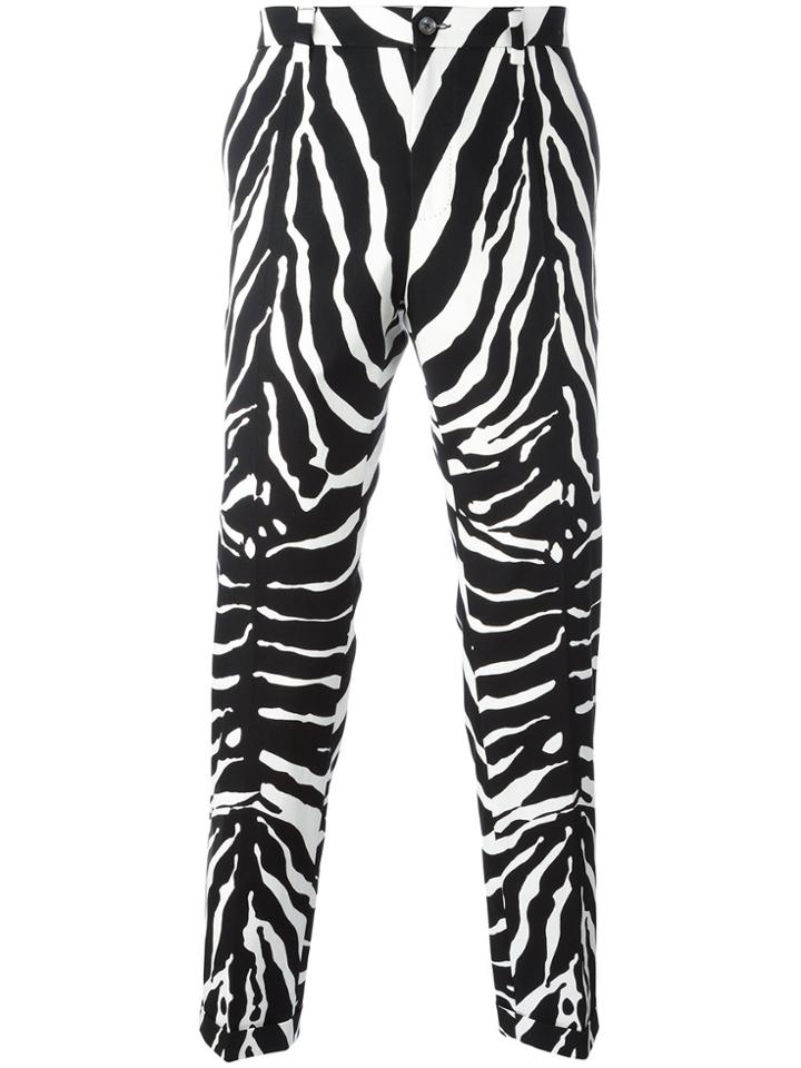 Dolce & Gabbana Zebra Print Trousers - Black