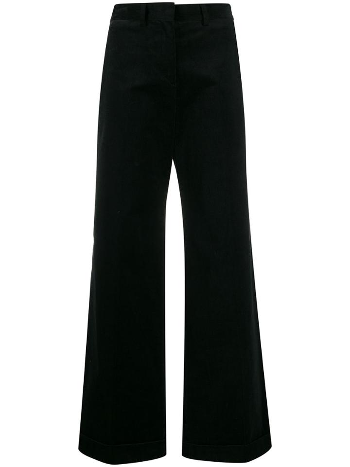 Ps Paul Smith Corduroy Wide-leg Trousers - Black