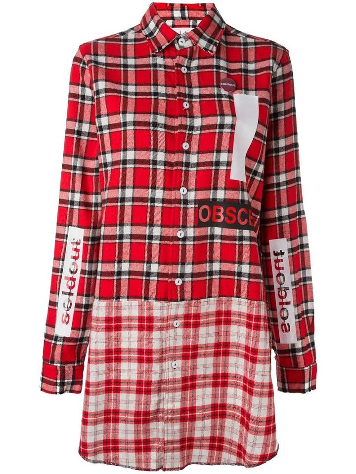 Sold Out Frvr Plaid Shirt Dress, Women's, Size: Medium, Red, Cotton/polyester/other Fibers