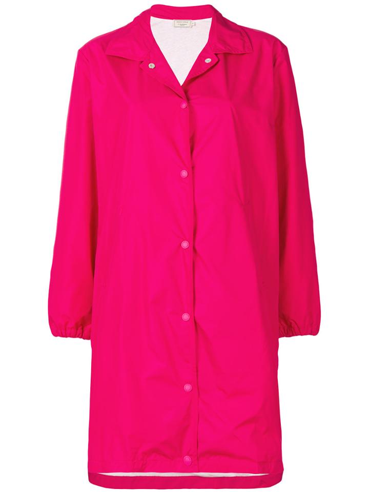 Maison Kitsuné Rear Logo Patch Coat - Pink & Purple