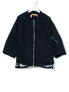 No21 Kids - Mesh Hem Bomber Jacket - Kids - Cotton/polyester - 14 Yrs, Blue