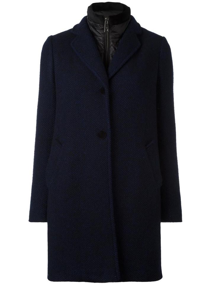 Fay Single Breasted Coat, Women's, Size: Medium, Blue, Polyamide/polyester/virgin Wool