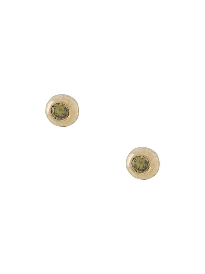 Ellis Mhairi Cameron 14kt Yellow Gold Lii Mini Green Diamond Studs