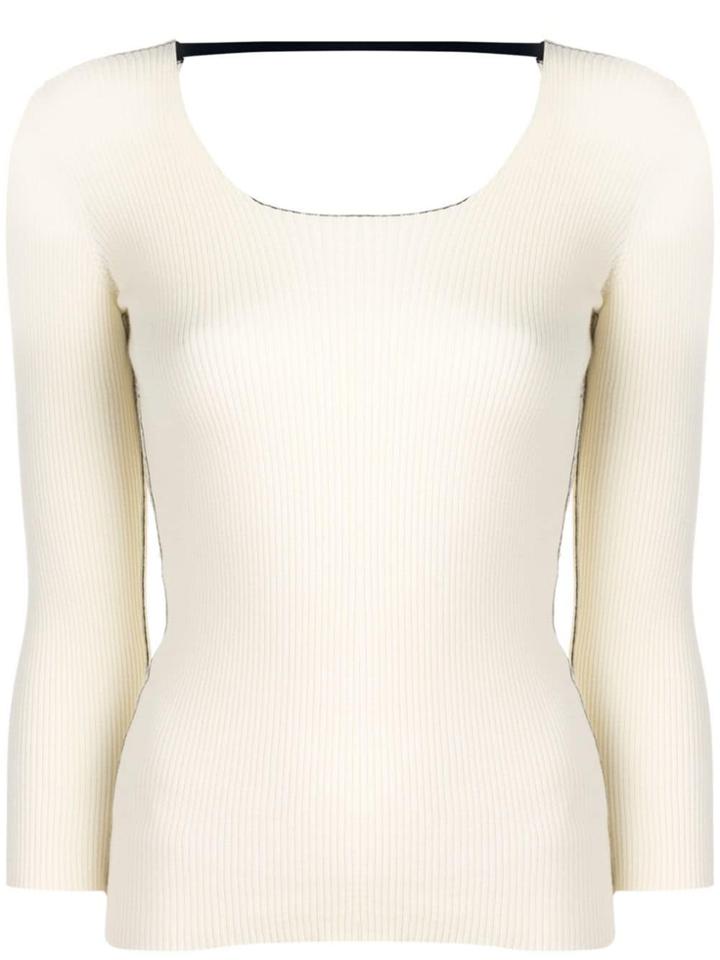 Roberto Collina Scoop Neck Knitted Top - Neutrals