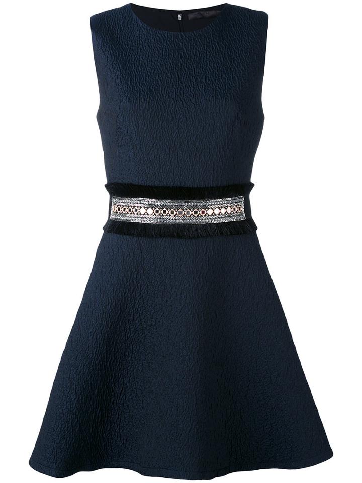 Amen - Flared Mini Dress - Women - Polyester/viscose/polyamide/glass - 40, Blue, Polyester/viscose/polyamide/glass