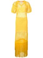 Sonia Rykiel Mesh Fringe Maxi Dress - Yellow