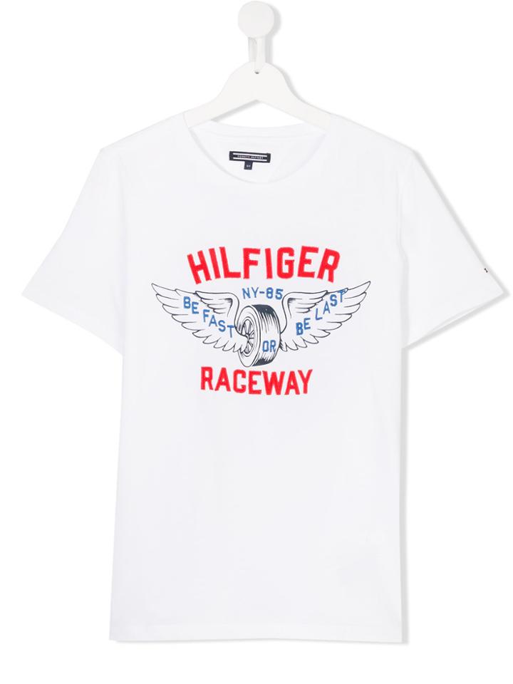 Tommy Hilfiger Junior Teen Logo Print T-shirt - White