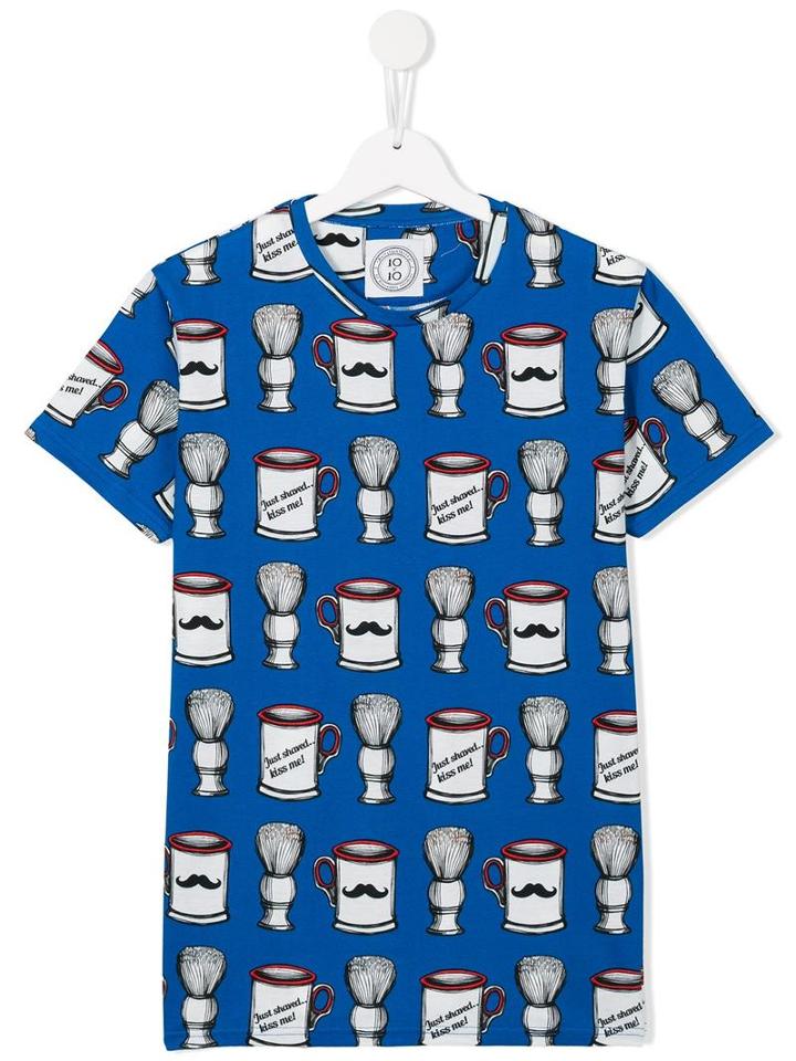 10x10 An Italian Theory Kids Shave Print T-shirt, Boy's, Size: 14 Yrs, Blue