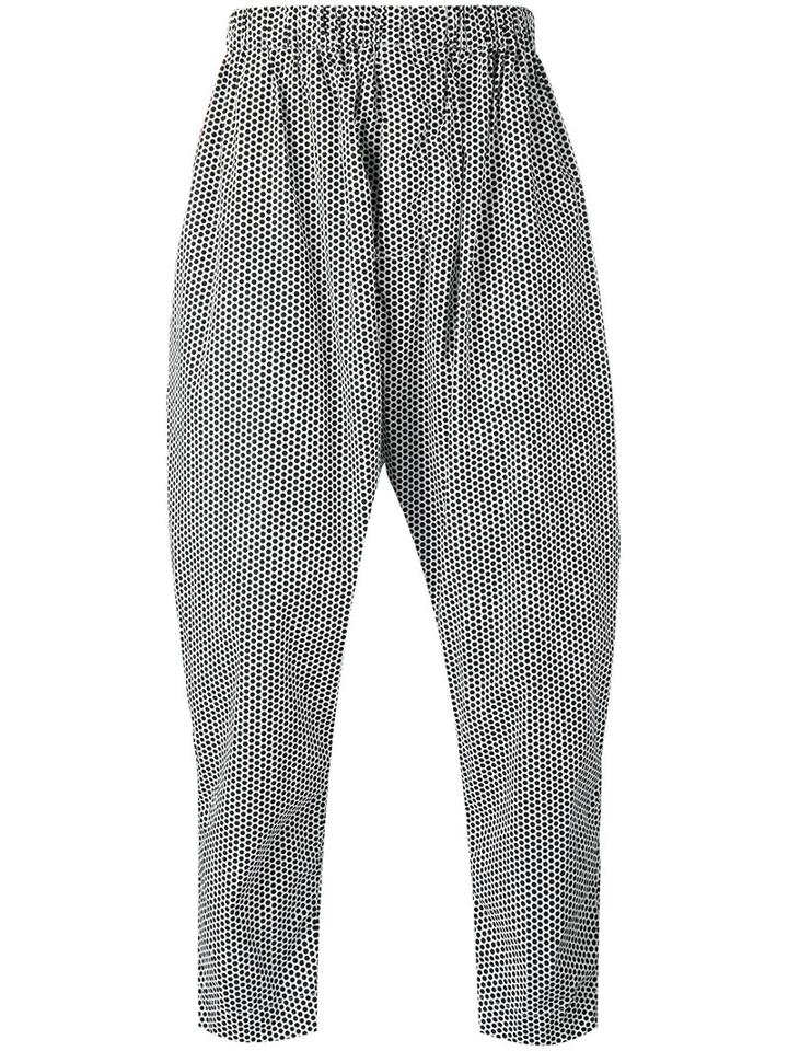Casey Casey - Printed Cropped Trousers - Men - Cotton - Xs, White, Cotton