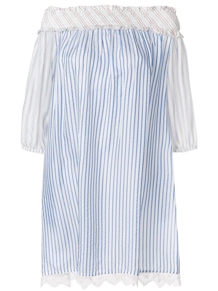 P.a.r.o.s.h. Striped Off-the-shoulder Top - Blue