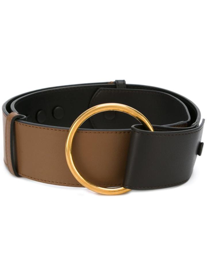 Marni Colour Block Belt, Women's, Size: 70, Brown, Lamb Skin