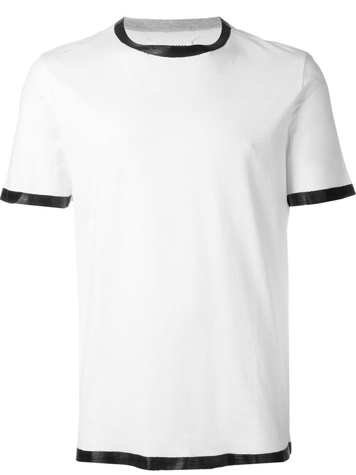 Maison Margiela Paint Trimmed T-shirt, Men's, Size: L, White, Cotton
