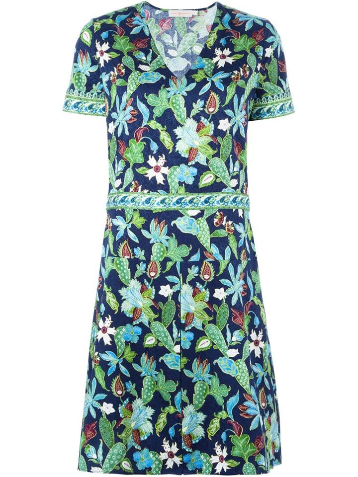 Tory Burch Shortsleeved Floral Print Dress