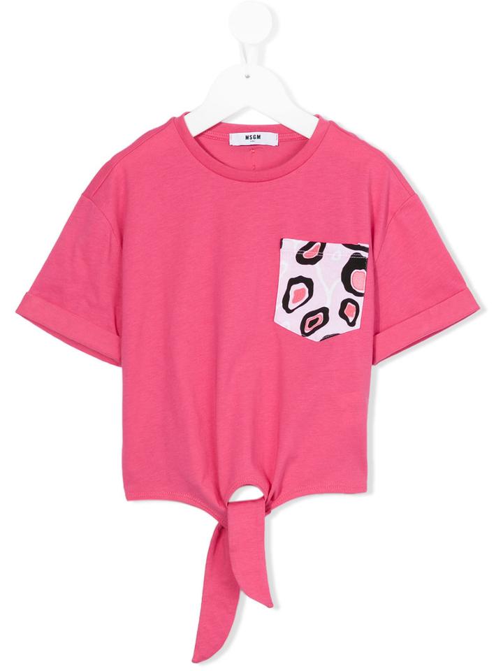 Msgm Kids - Tied T-shirt - Kids - Cotton - 6 Yrs, Pink/purple