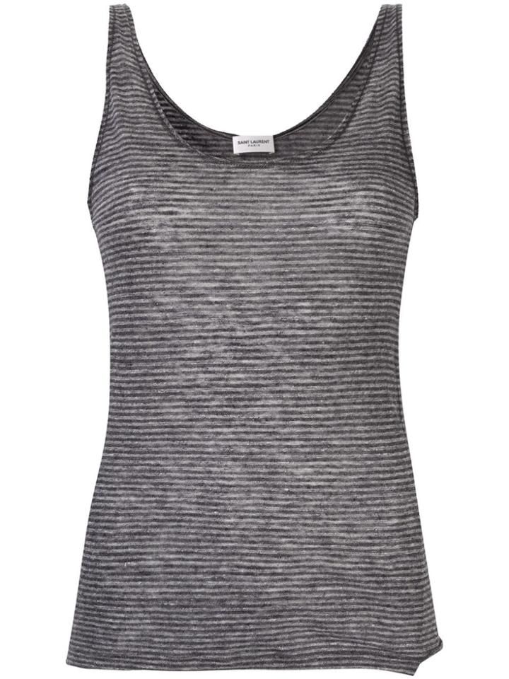 Saint Laurent Striped Tank Top - Grey