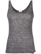 Saint Laurent Striped Tank Top - Grey