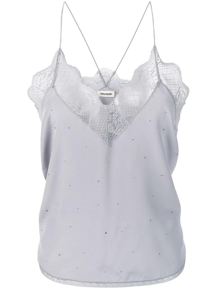 Zadig & Voltaire Lace Trim Camisole - Grey