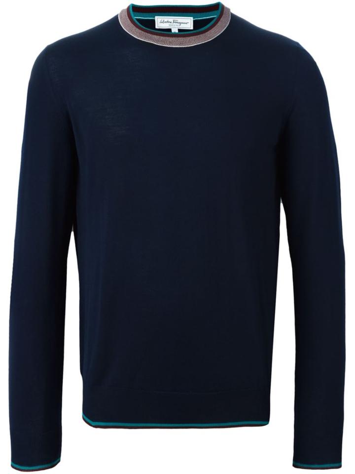 Salvatore Ferragamo Contrast Crew Neck Jumper
