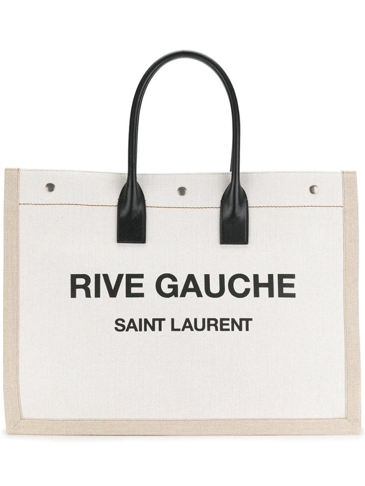 Saint Laurent Noe Rive Gauche Tote Bag - Nude & Neutrals
