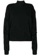 Diesel Distressed Turtleneck Jumper - Black