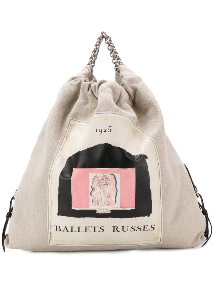 Acne Studios Gathered Fabric Tote - Neutrals