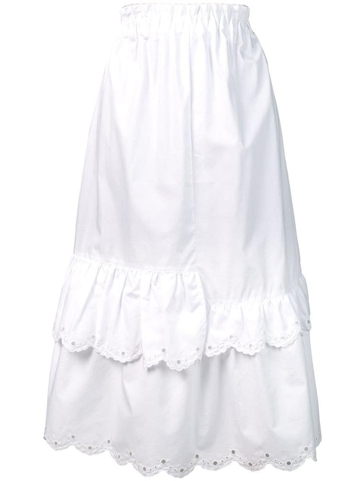 Mcq Alexander Mcqueen Scalloped Hem Midi Skirt - White