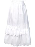 Mcq Alexander Mcqueen Scalloped Hem Midi Skirt - White