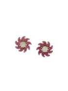 Nina Ricci Vintage Flower Clip-on Earrings - Metallic