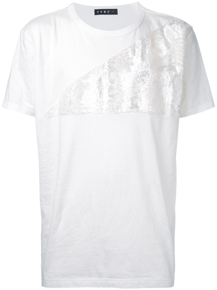 Roar Textured Panel T-shirt, Men's, Size: Ii, White, Cotton