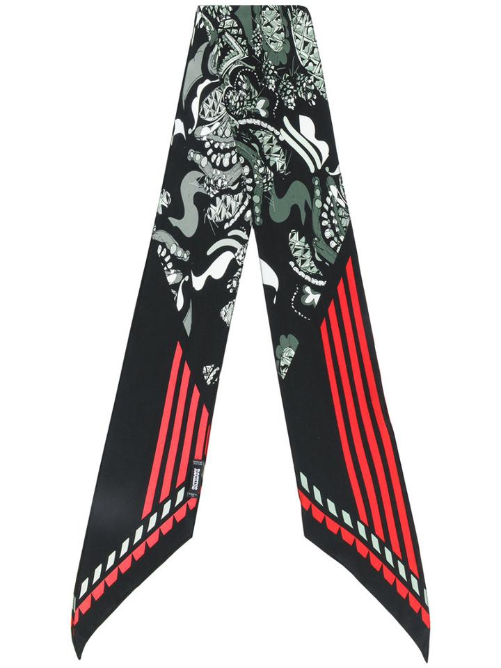 Rockins - Skinny Printed Scarf - Women - Silk - One Size, Black, Silk