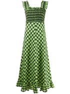 Ganni Ruched Sun Dress - Green