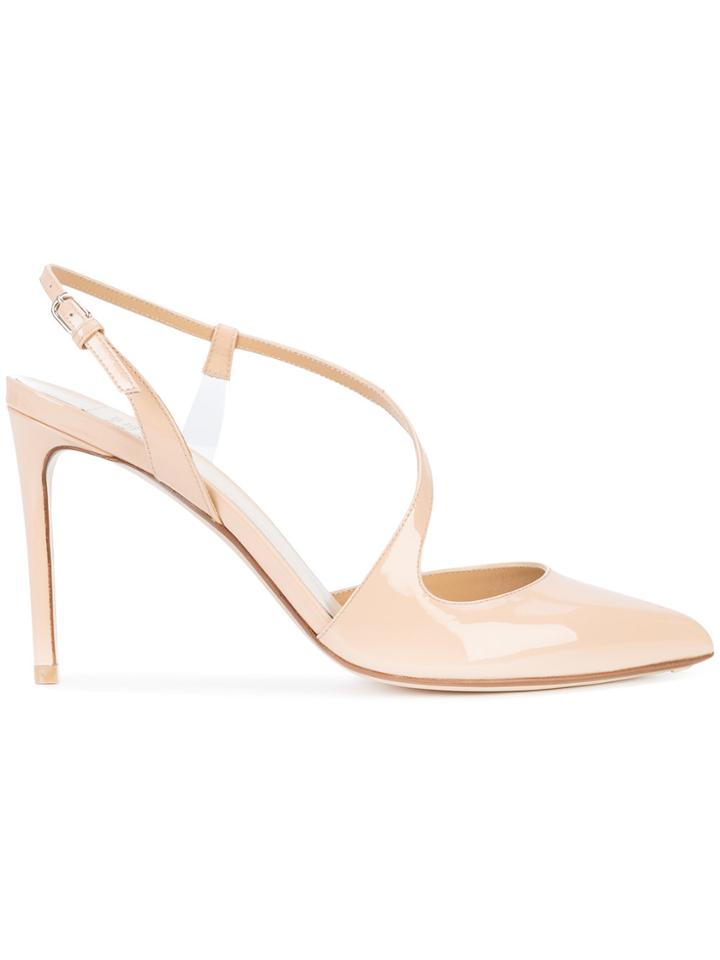Francesco Russo Asymmetric Strap Pumps - Nude & Neutrals