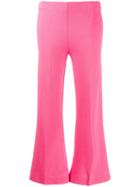 Circus Hotel Cropped Flared Trousers - Pink