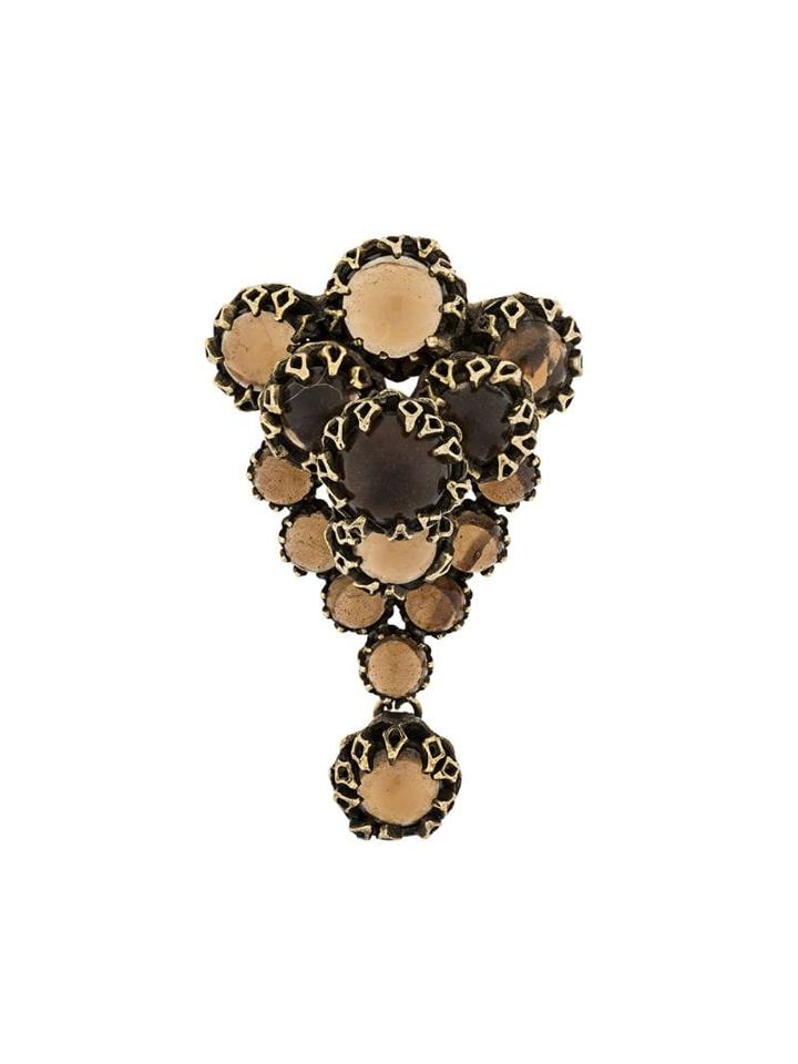 Christian Dior Pre-owned Crystal Drop Brooch - Gold