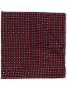 Altea Square Patterned Frayed Scarf - Red