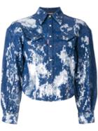 Dsquared2 - Bleached Denim Sequin Shirt - Women - Cotton/acrylic/spandex/elastane - 40, Blue, Cotton/acrylic/spandex/elastane
