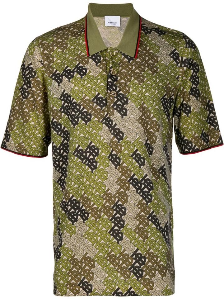 Burberry Monogram Print Polo Shirt - Green