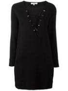 Iro Drawstring Mini Dress, Women's, Size: 38, Black, Virgin Wool/viscose/spandex/elastane