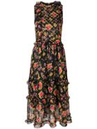 Dodo Bar Or Simmone Floral Print Ruffle Dress - Black