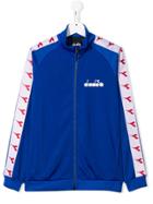 Diadora Junior Logo Sleeve Bomber Jacket - Blue