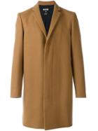 Msgm Single Breasted Coat, Men's, Size: 52, Nude/neutrals, Polyamide/polyester/acetate/wool