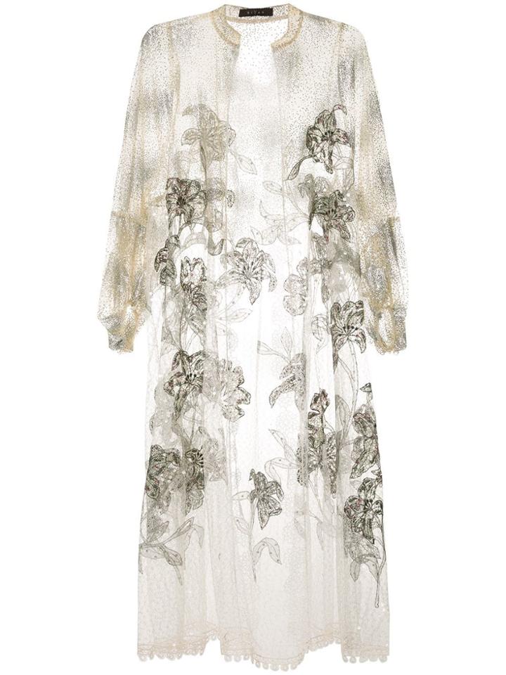 Biyan Sheer Embellished Coat - Multicolour