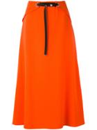 Mugler Snap Front Midi Skirt - Yellow & Orange