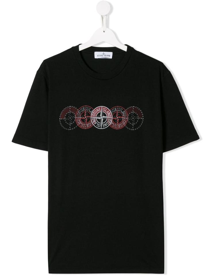 Stone Island Junior Compass Logo T-shirt - Black
