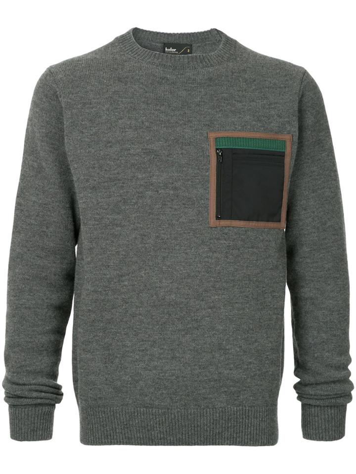 Kolor Patch Pocket Sweater - Grey