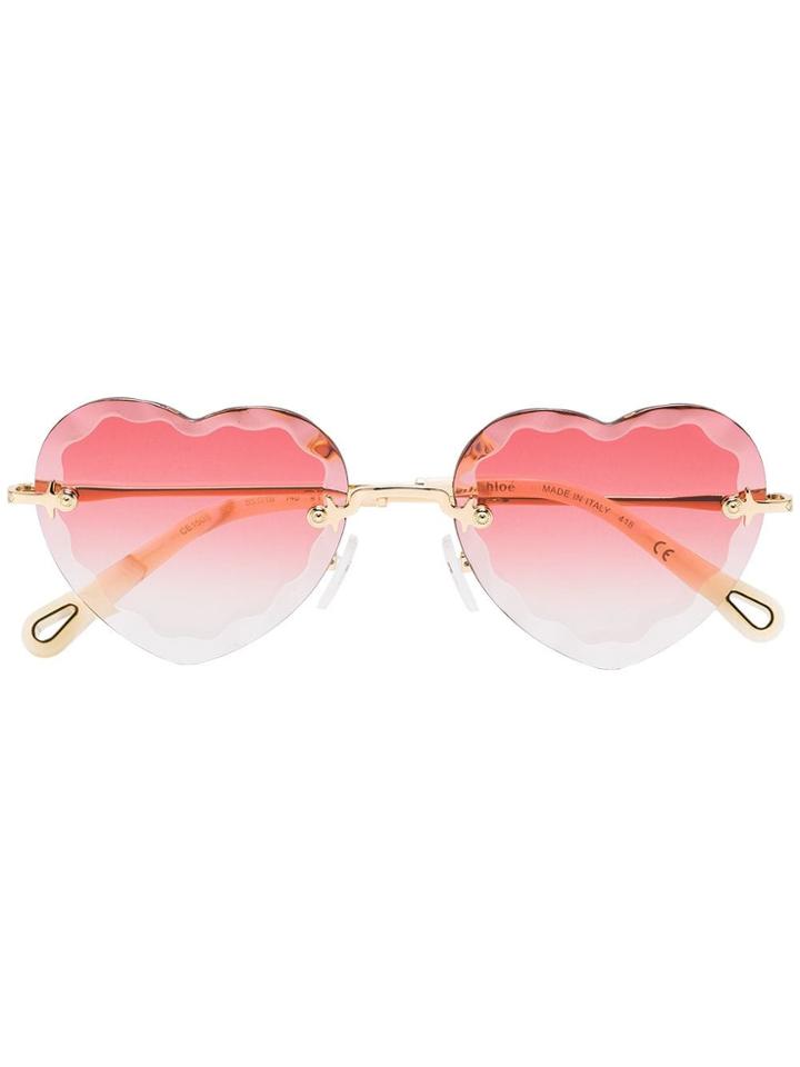 Chloé Eyewear Pink Heart Rosie Sunglasses