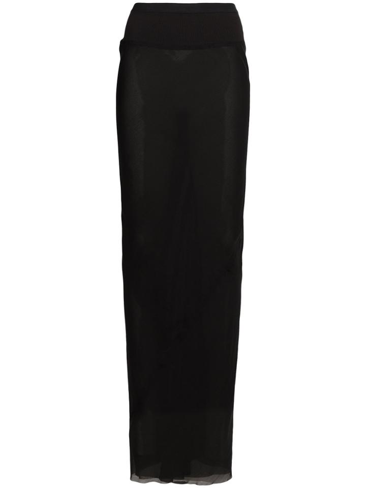 Rick Owens Maxi Bias Cut Skirt - Black