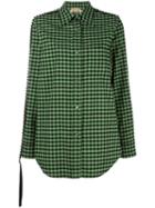 No21 Embellished Check Shirt, Women's, Size: 42, Green, Cotton