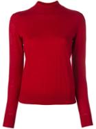 Theory Mock Neck Jumper, Women's, Size: Small, Red, Merino