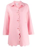 Red Valentino Scalloped Single-breasted Coat - Pink
